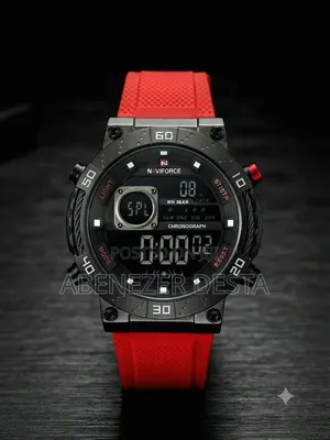 Naviforce NF9241T Featuring a Black Case and a Vibrant Red Silicone
