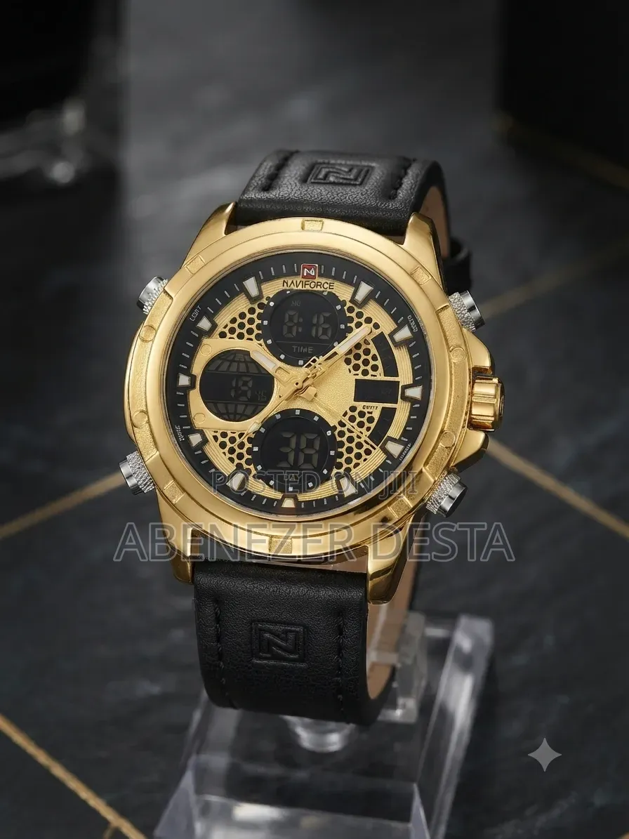 Naviforce NF9225 Men's Watch, Featuring Gold Case and a Black