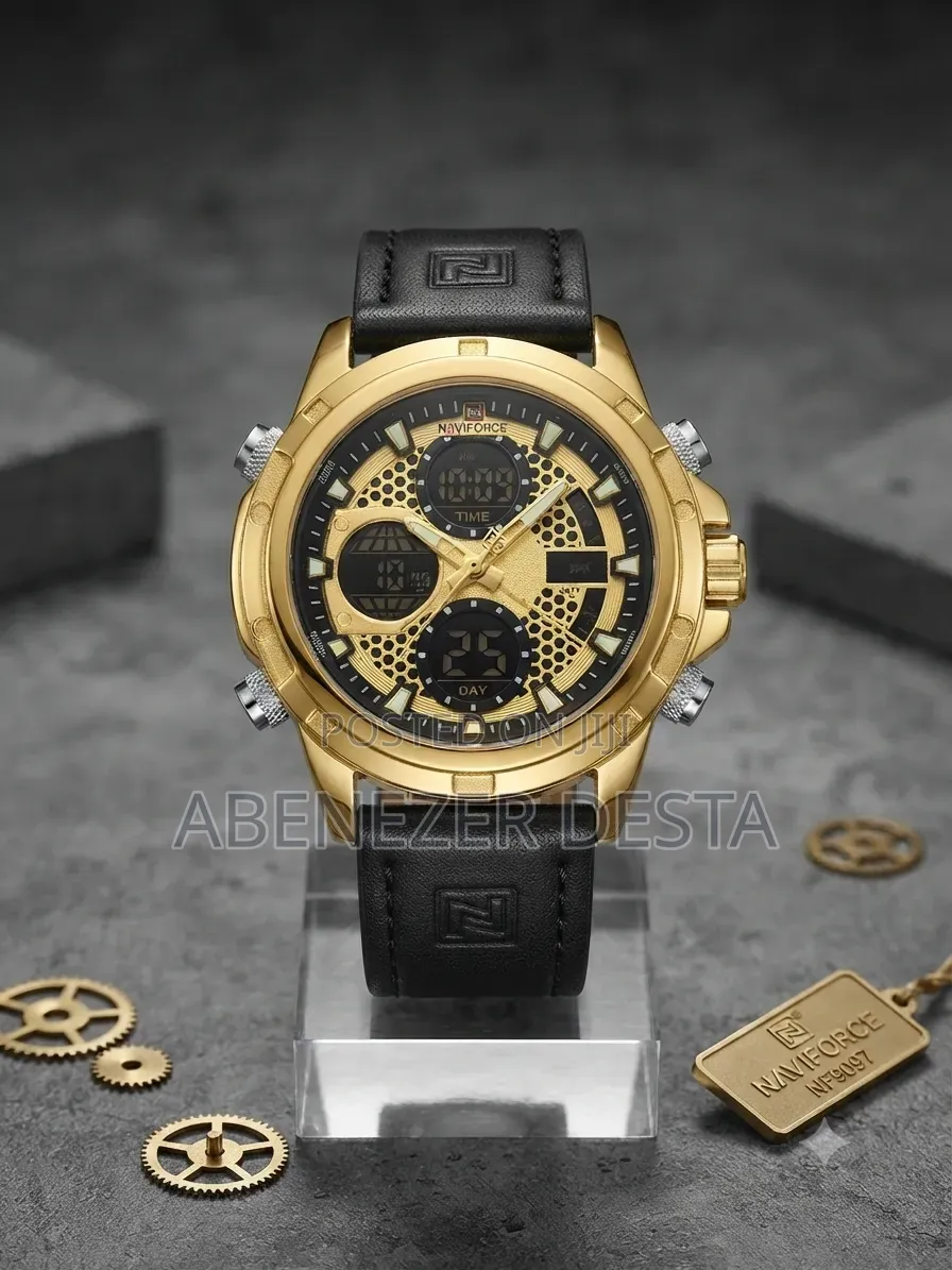 Naviforce NF9225 Men's Watch, Featuring Gold Case and a Black