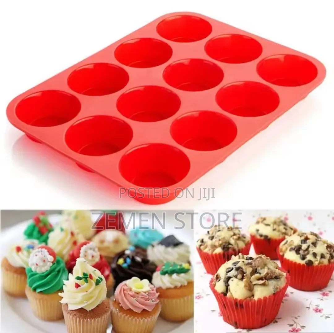 12-Cup Non-Stick Silicone Muffin Cupcake Baking Pan