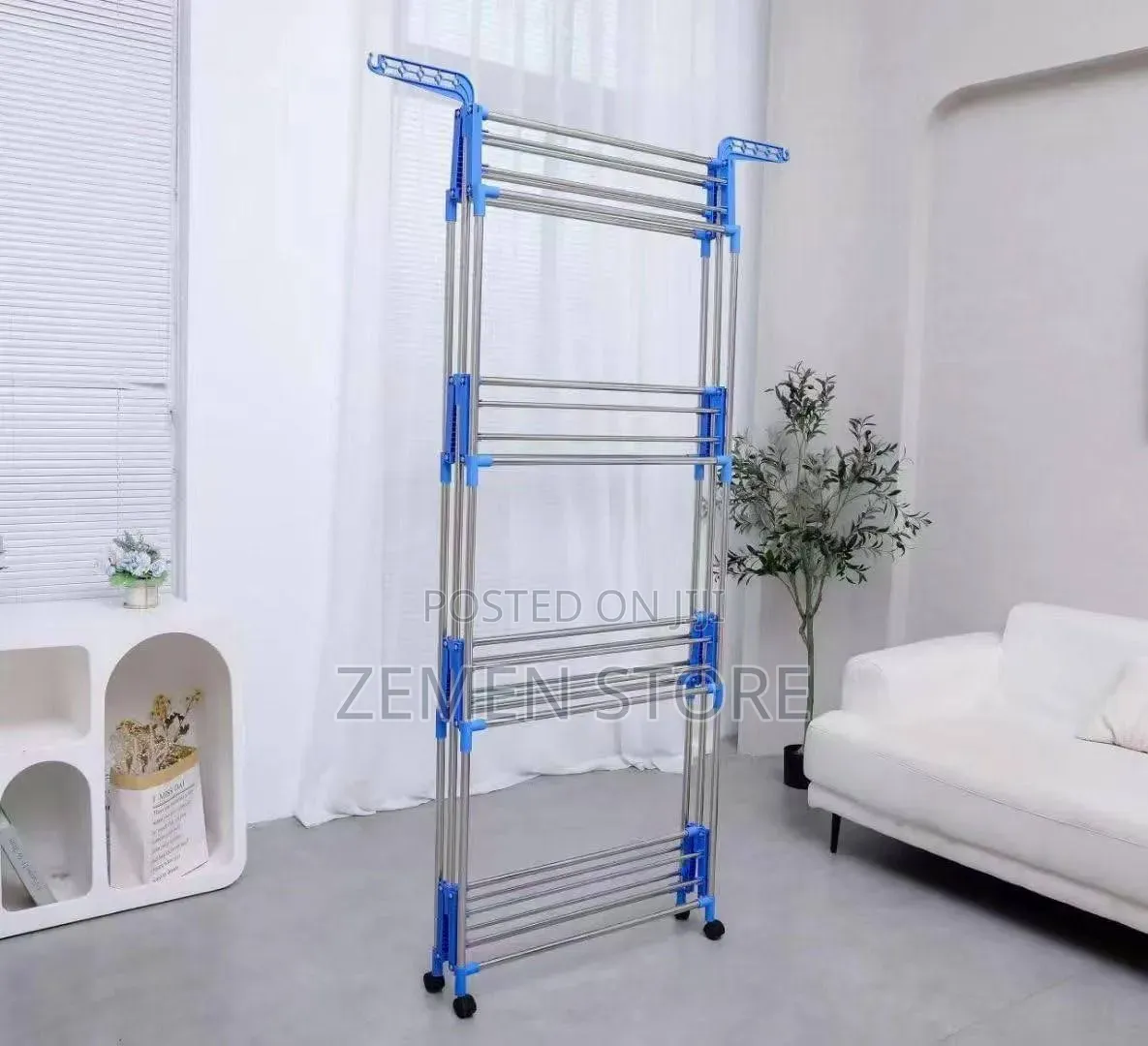 Heavy-Duty 4-Tier Mobile Clothes Drying Rack (60kg Capacity)