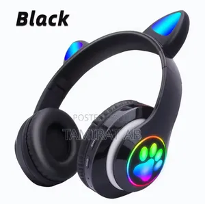 Cats Wireless Headphone With RGB Led Light, Microphone Tf Card Slot