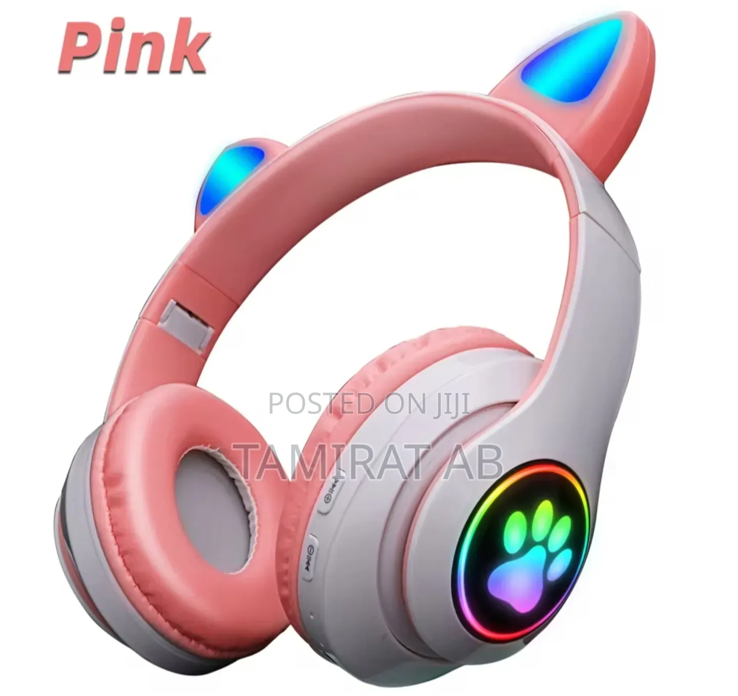 Cats Wireless Headphone With RGB Led Light, Microphone Tf Card Slot