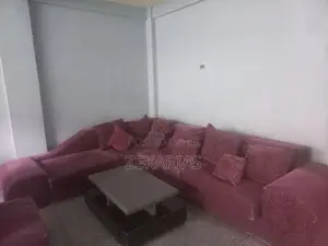 Used L-Shaped Sofa With Kerero Wood Frame