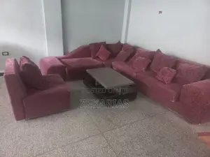 Used L-Shaped Sofa With Kerero Wood Frame