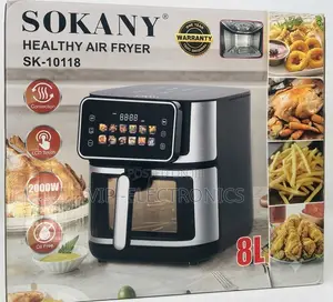 SOKANY Air Fryer 8L Capacity, 2000W Digital LCD Touchscreen Oil Cooker