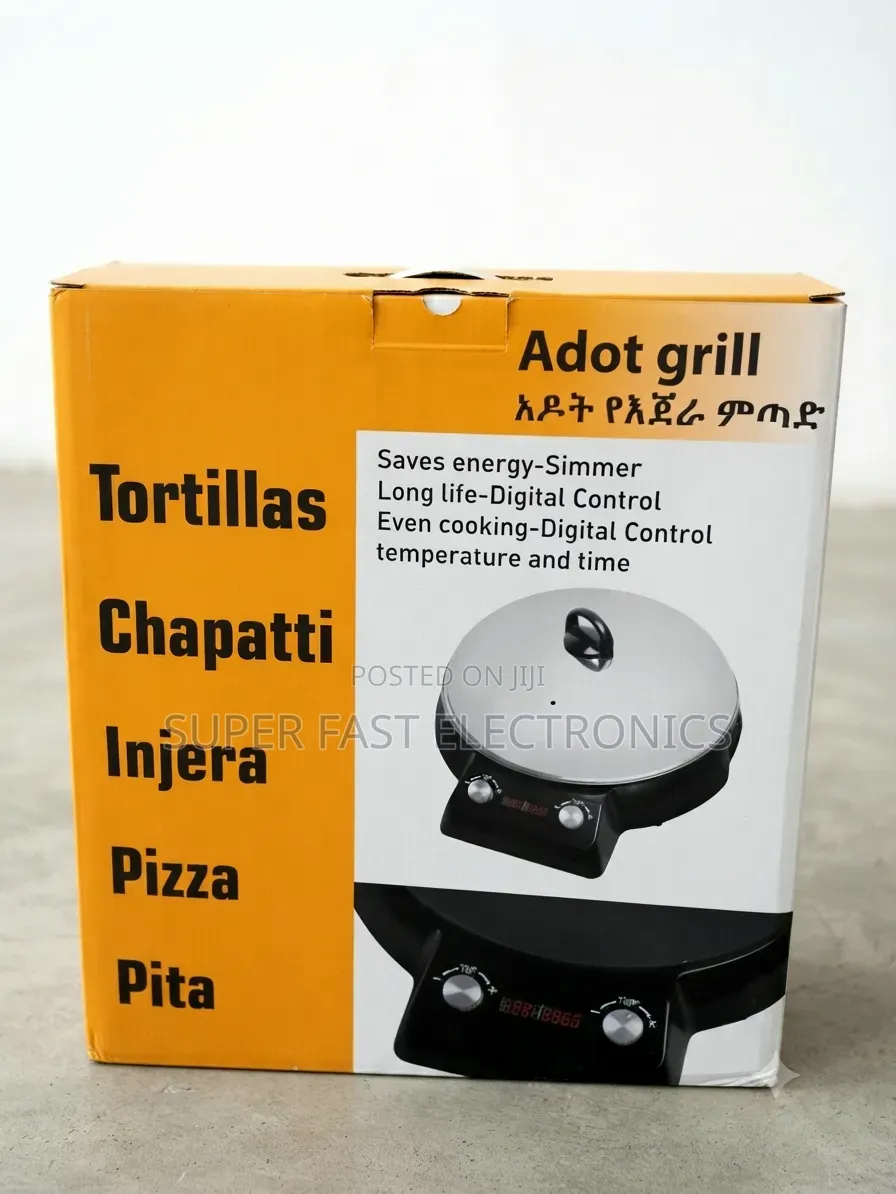 Adot Grill Electric Injera Metad Chapati Tortilla Maker – Non-Stick