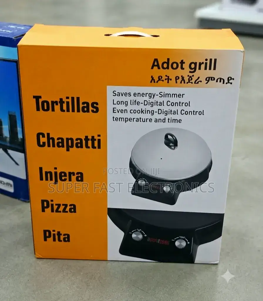 Adot Grill Electric Injera Metad Chapati Tortilla Maker – Non-Stick
