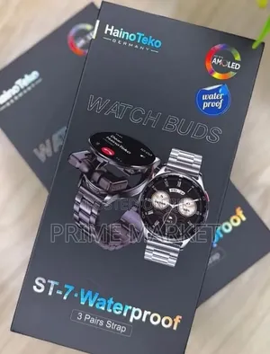 HainoTeko ST-7 Smart Watch With Earbuds | Waterproof | 3 Pair Straps
