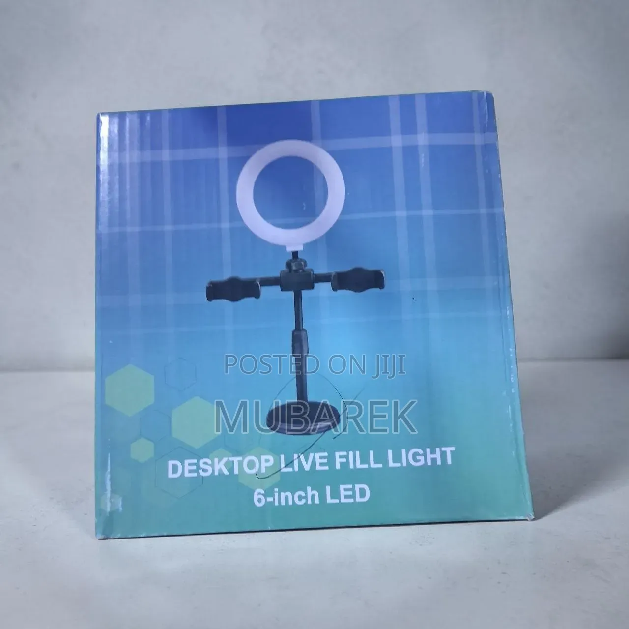 Desktop FillLight With Dual Smartphone Clips Adjustable Tabletop Stand