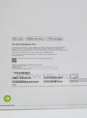 New Laptop Apple MacBook Pro 2026 M5 Pro 16GB Apple M5 Pro SSD 1T
