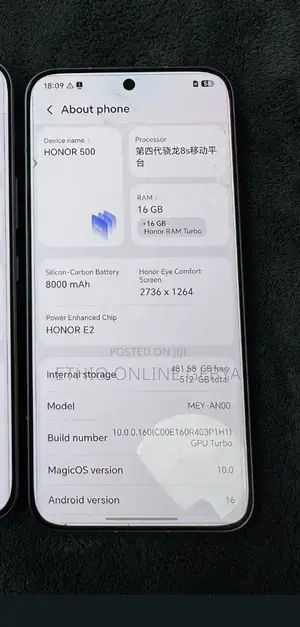 New Honor 500 512 GB Blue