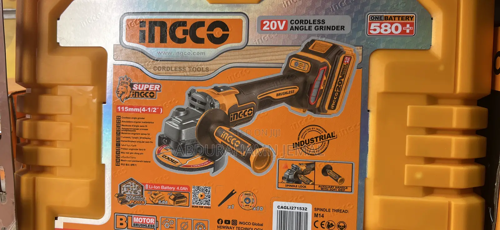 Chargble Grinder Ingco 4am Battery Two Battery