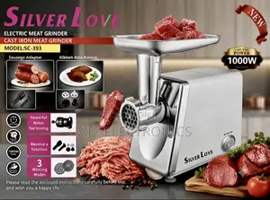 Silver Love Meat Grinder 1000W– Heavy-Duty Meat Mincer With 3 Grinding