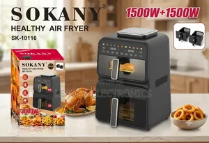 Sokany Air Fryer Dual Basket 13 Liter – Smart Oil-Free Cooking