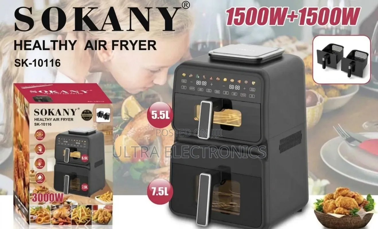 SOKANY 3000W Dual Basket Air Fryer