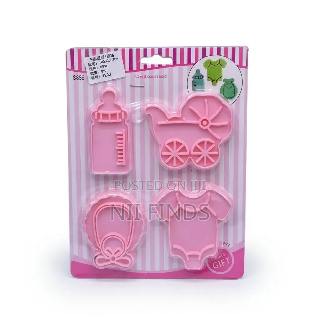4pcs Baby Toys Biscuit Mold, Fondant Cake Decoration