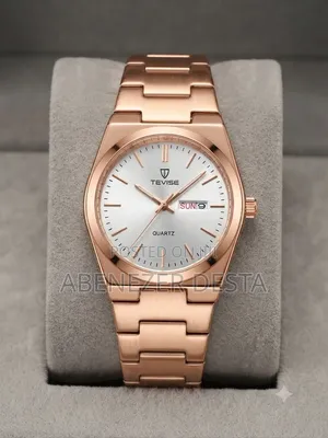 Rose Gold-Tone Tevise Quartz Watch Features a Sleek Metal
