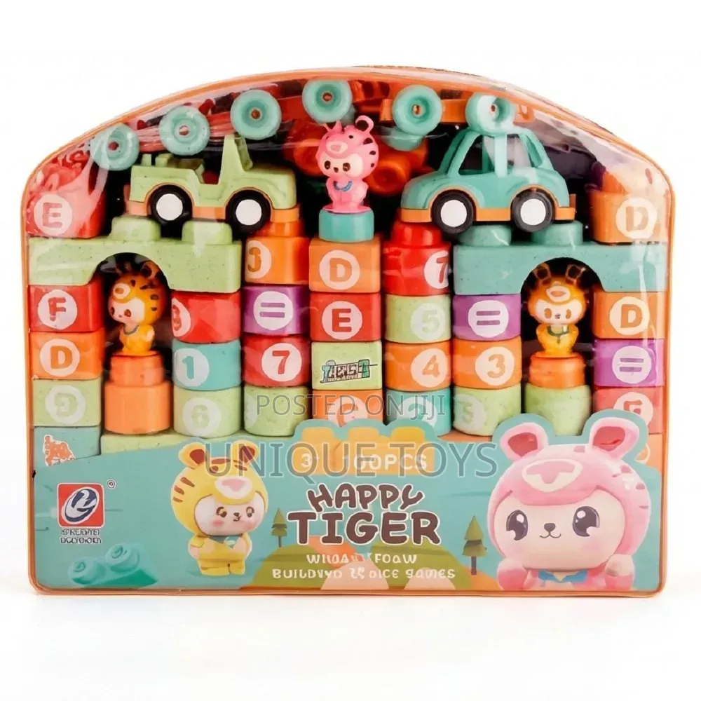 Happy Tiger Wheat Straw Building Block Series, 100 PCS