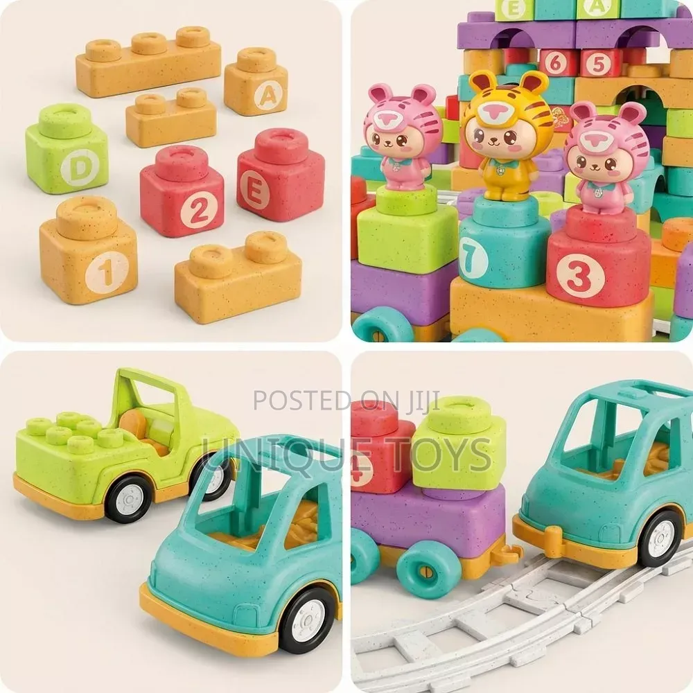 Happy Tiger Wheat Straw Building Block Series, 100 PCS