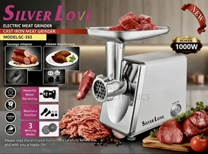 Silver Love Meat Grinder Powered by a 1000W High-Performance Motor