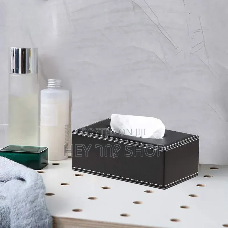 Rectangular Leather Tissue Box Cover