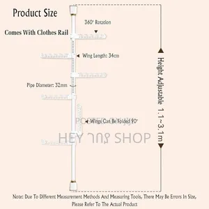 Telescopic Floor to Ceiling Free Standing Cloth Drying Pole