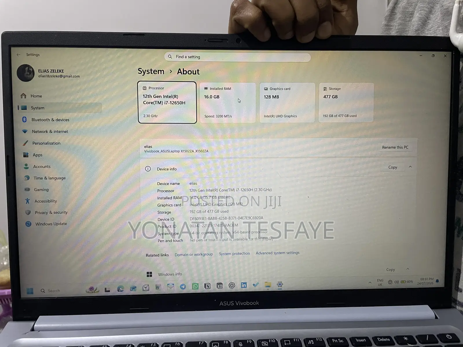 Laptop Asus VivoBook 15 X505BA 16GB Intel Core i7 SSD 512GB