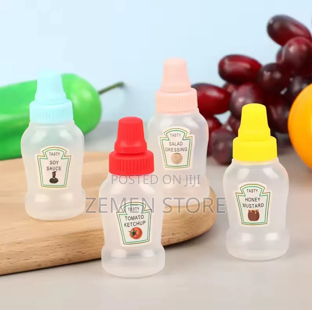 4-Piece Portable Mini Sauce Squeeze Bottles Set – Reusable Condiment
