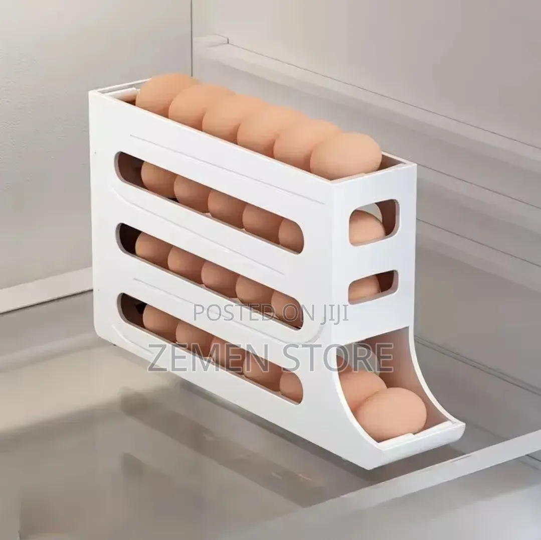 Automatic Rolling Egg Organizer Holder Holds ~30 Eggs Slim Multi-Tier
