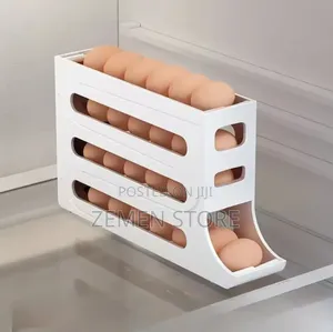 Automatic Rolling Egg Organizer Holder Holds ~30 Eggs Slim Multi-Tier
