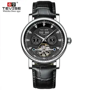 Tevise Automatic Mechanical Watch Featuring a Black Dial