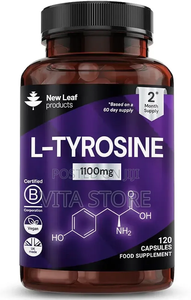 L-Tyrosine Supplement 1100mg - Free Form Amino Acid-120 Vegan Capsules