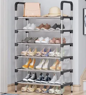 ኳሊቲ ባለ ስድስት ደረጃ 6 Layer Stainless Steel Shoes Rack/ Free Delivery