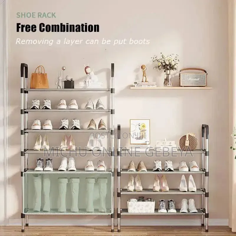 ኳሊቲ ባለ ስድስት ደረጃ 6 Layer Stainless Steel Shoes Rack/ Free Delivery