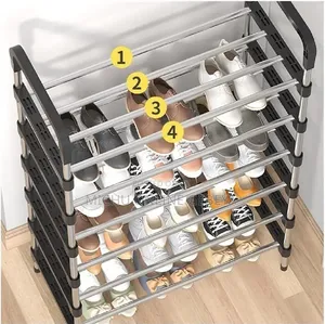 ኳሊቲ ባለ ስድስት ደረጃ 6 Layer Stainless Steel Shoes Rack/ Free Delivery