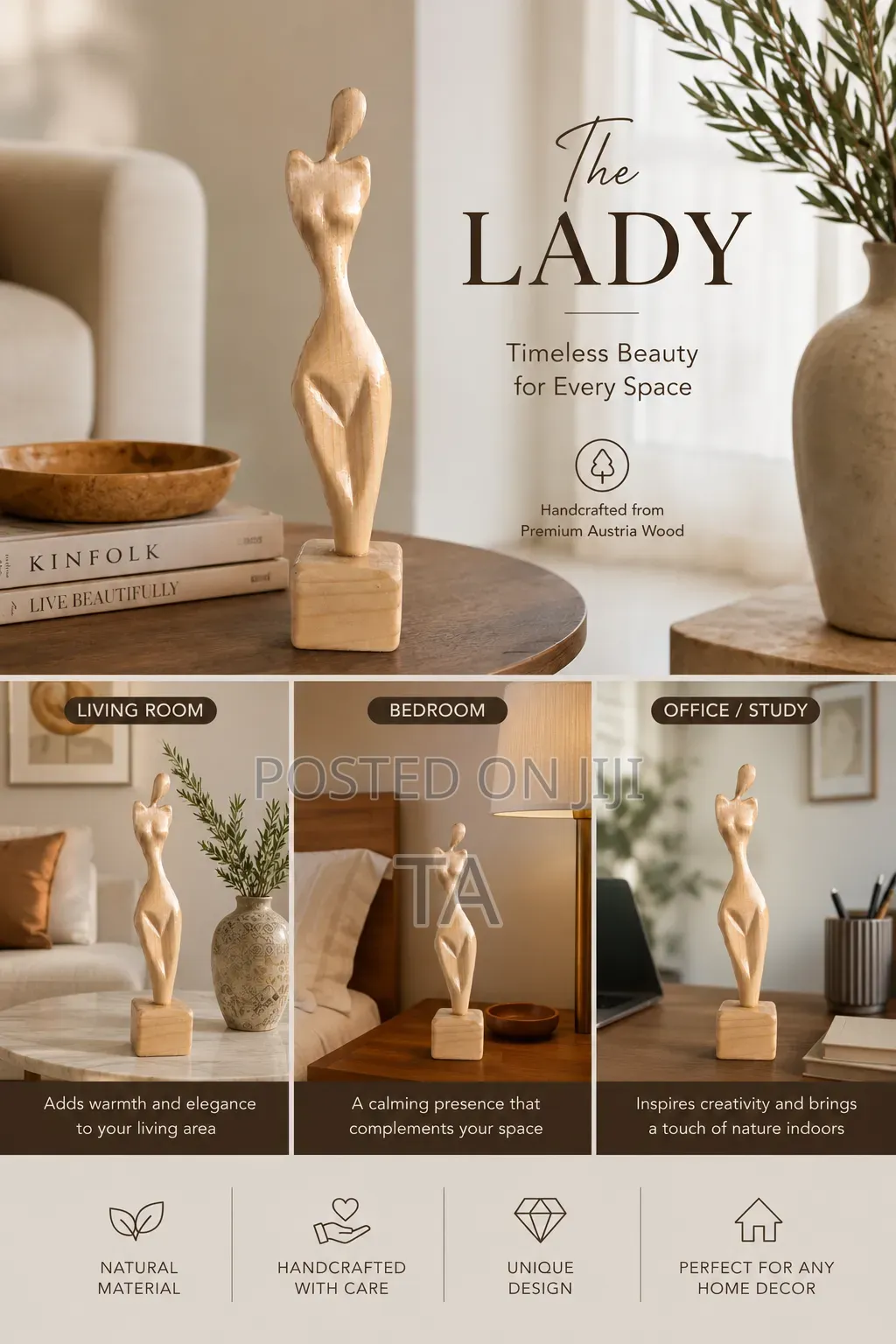 The Lady Sculpture Timeless• Artisan Crafted • a Statement of Grace