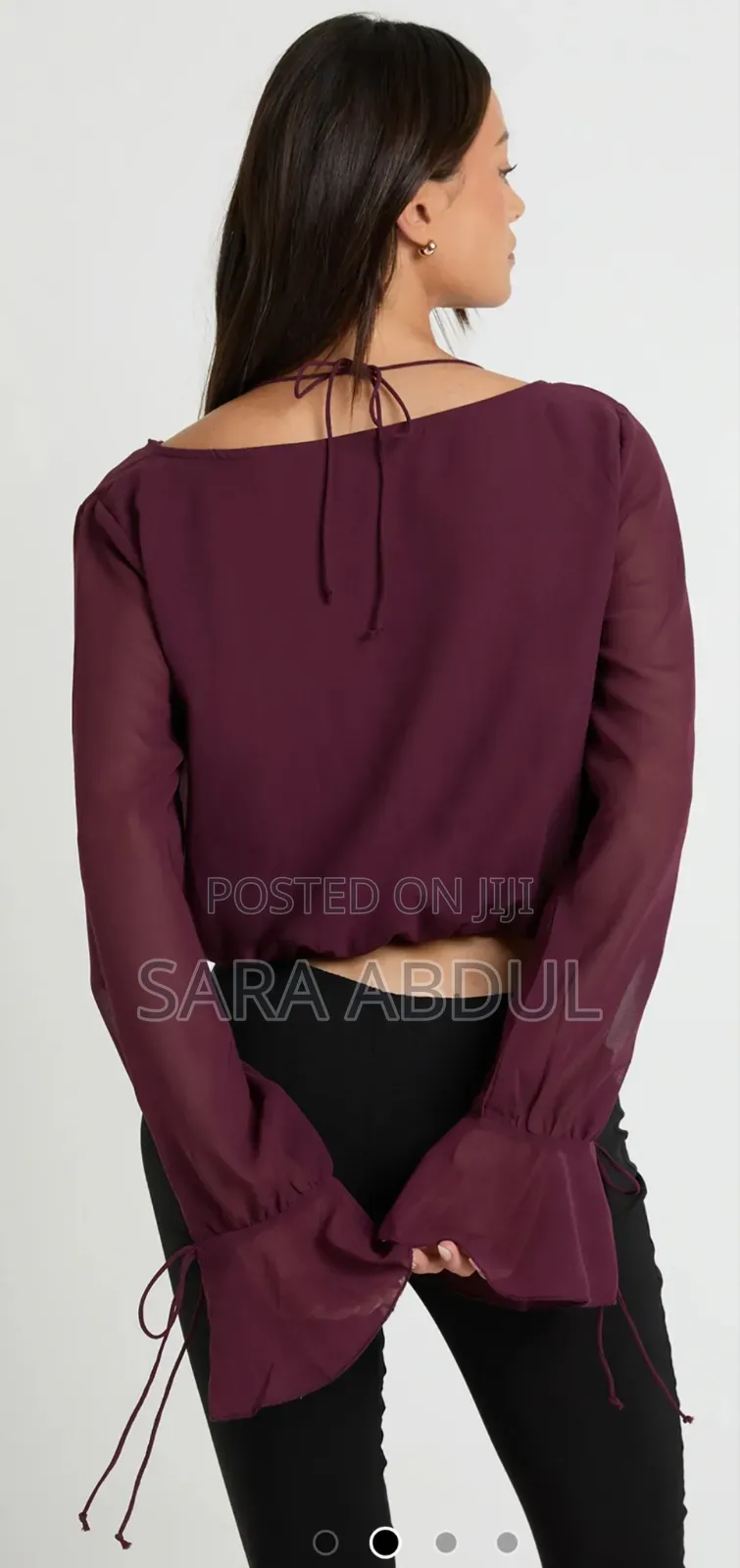Women Blouse Burgundy Blouse Size Large