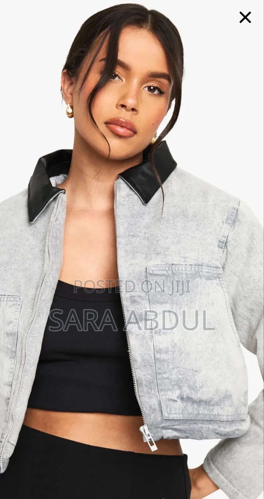 Women Cropped Puffer Jacket Size Large on Hand