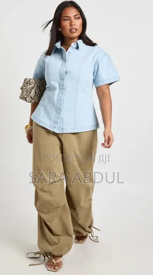 Plus Size Women Denim Shirt on Hand Size XL