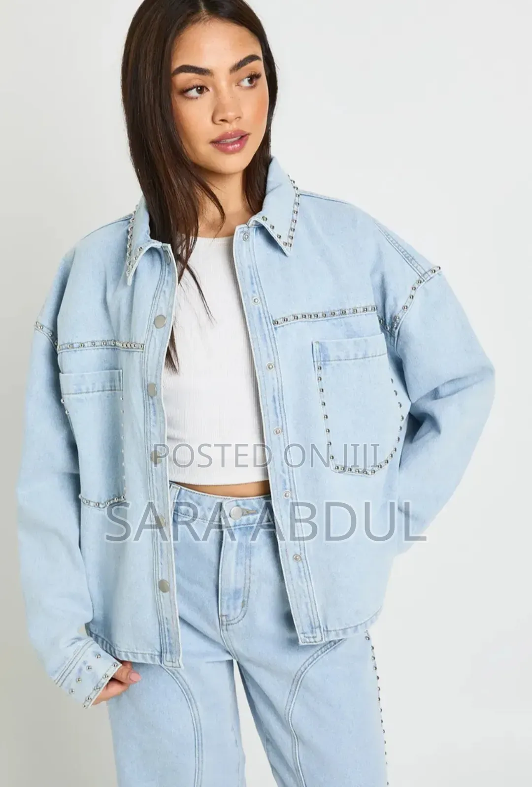 Plus Size Womens Denim Matching Set Size XL
