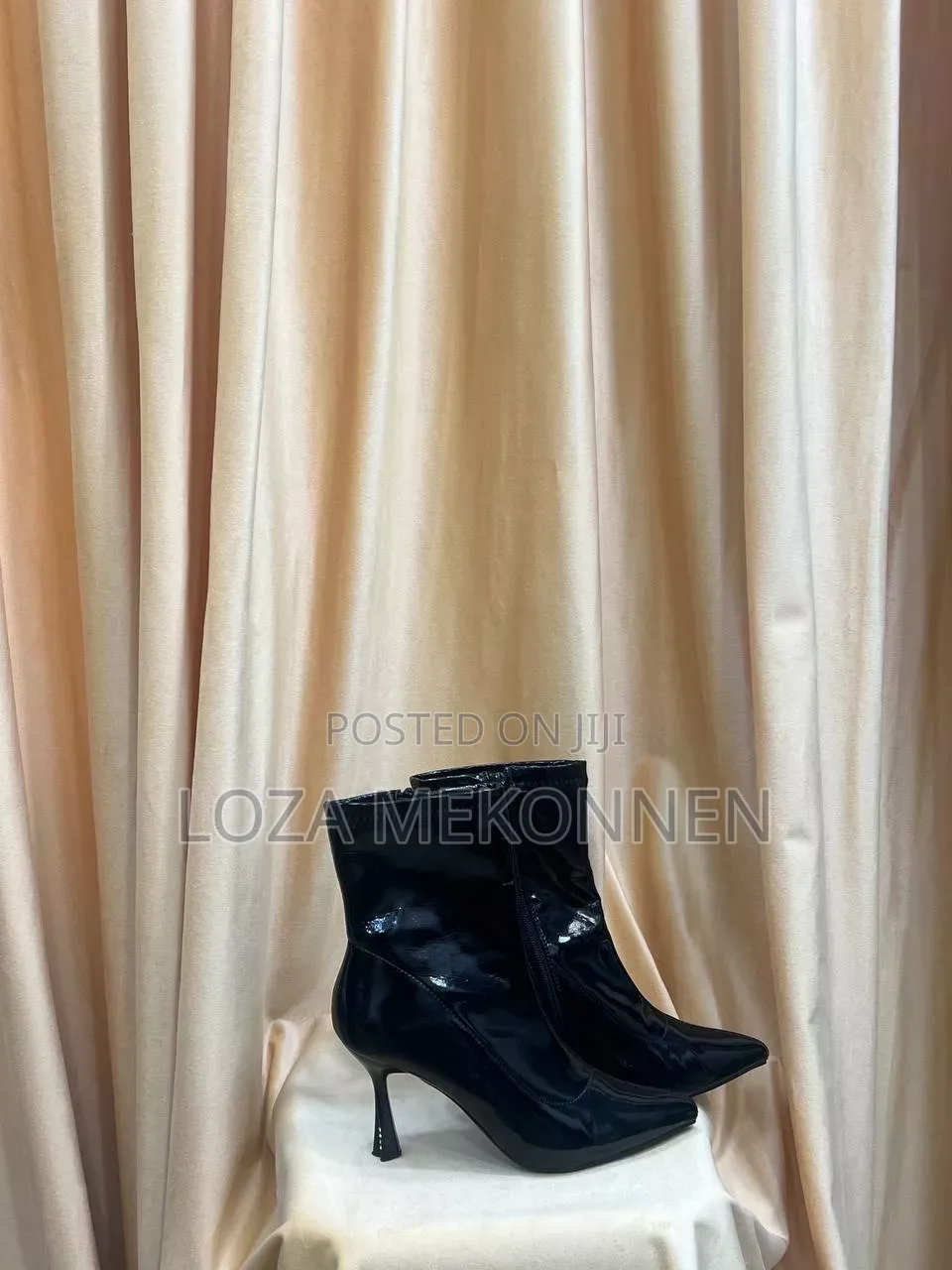 Women's Glossy High Heel Ankle Boots.