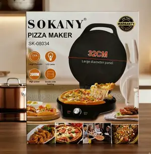 SOKANY Pizza Maker Powerful 2000W Heating System 32cm Large Cooking