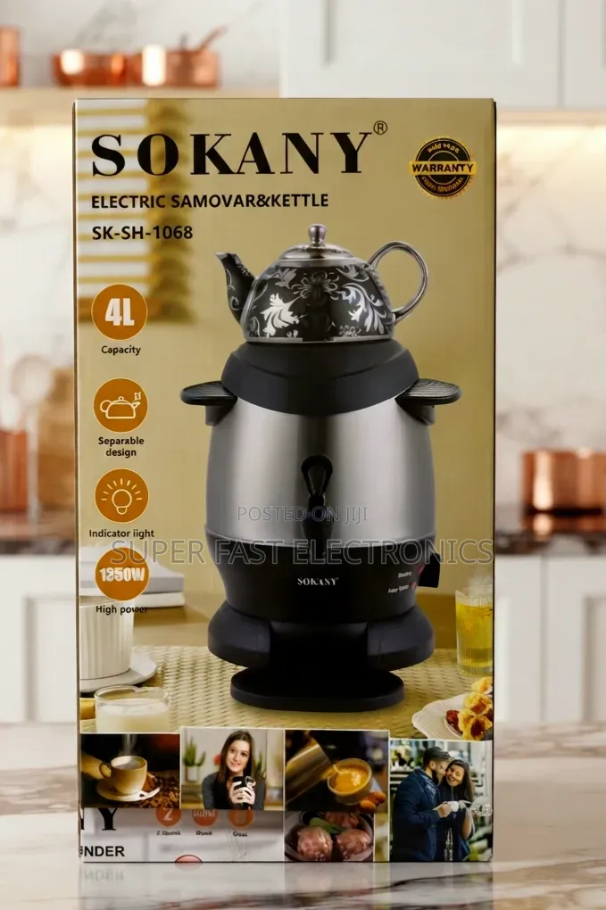 SOKANY Electric Samovar Kettle. Featuring a 4-Liter Capacity 1250W