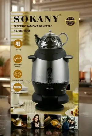 SOKANY Electric Samovar Kettle. Featuring a 4-Liter Capacity 1250W