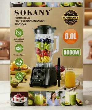 SOKANY Commercial Blender – 6.0L Heavy-8000w High-Speed Food Processor