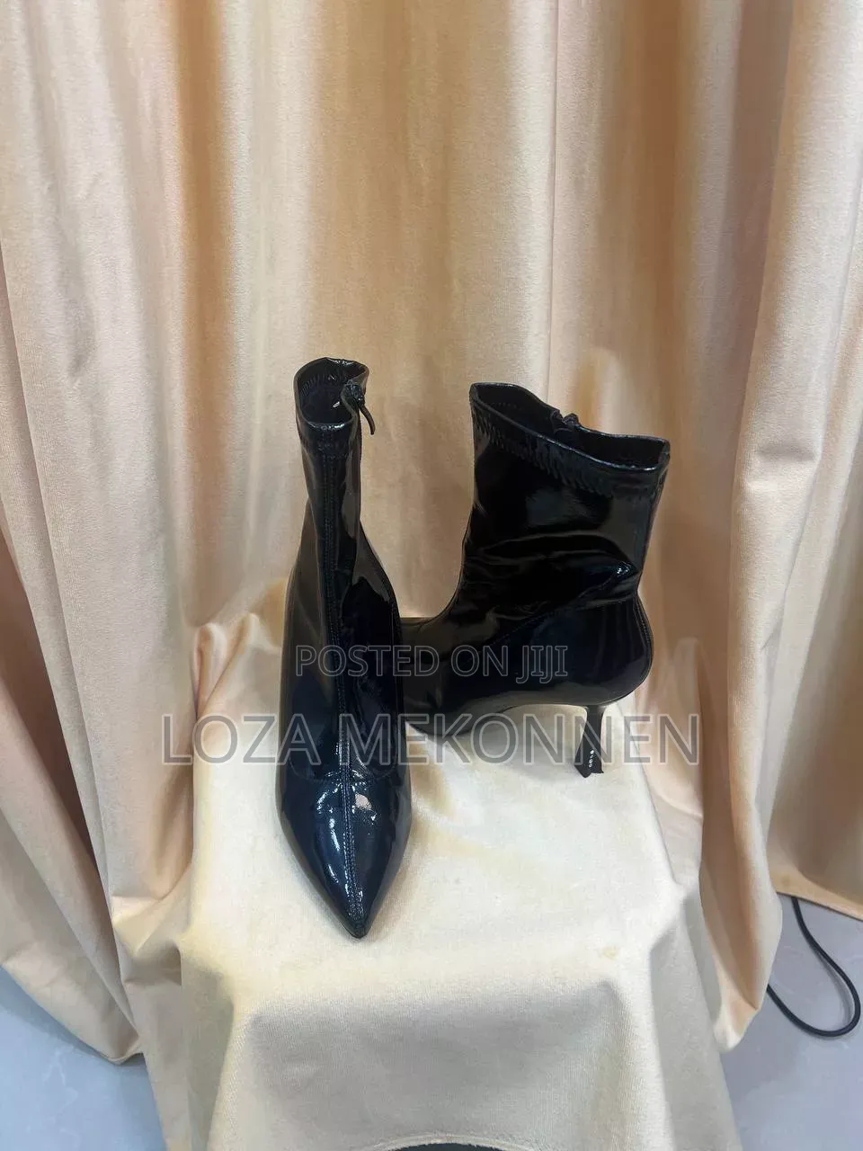 Women's Glossy High Heel Ankle Boots.