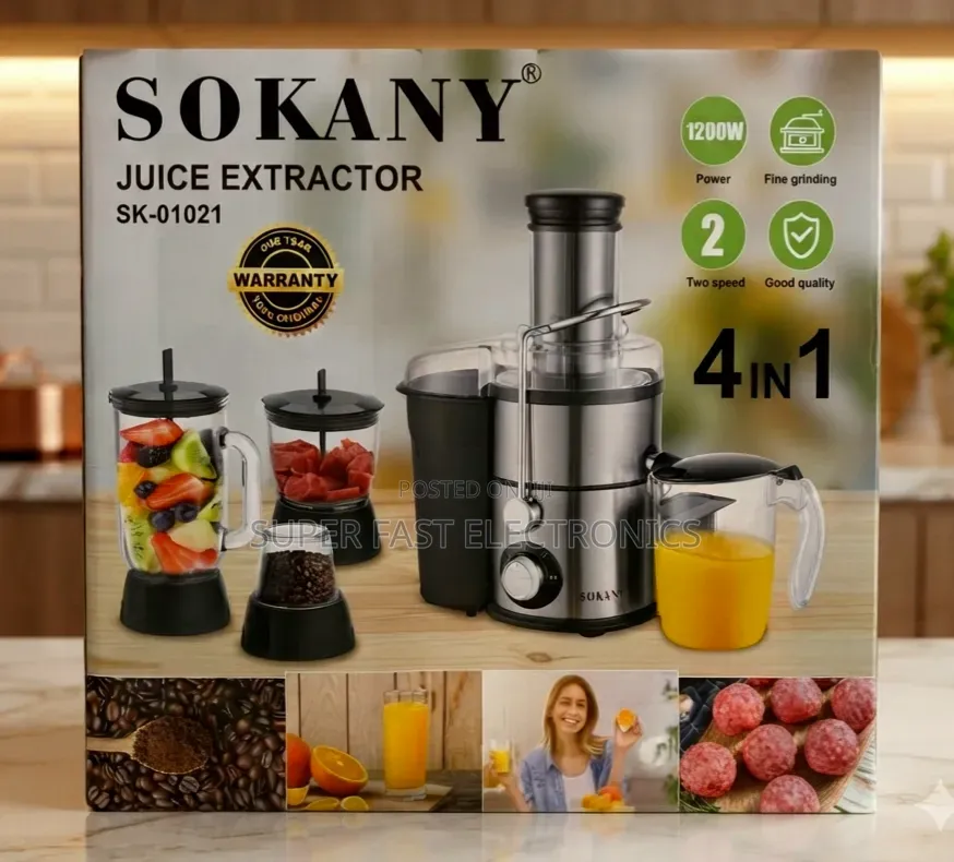 SOKANY Juice Extractor. Powered by a 1200W High-Performance Motor