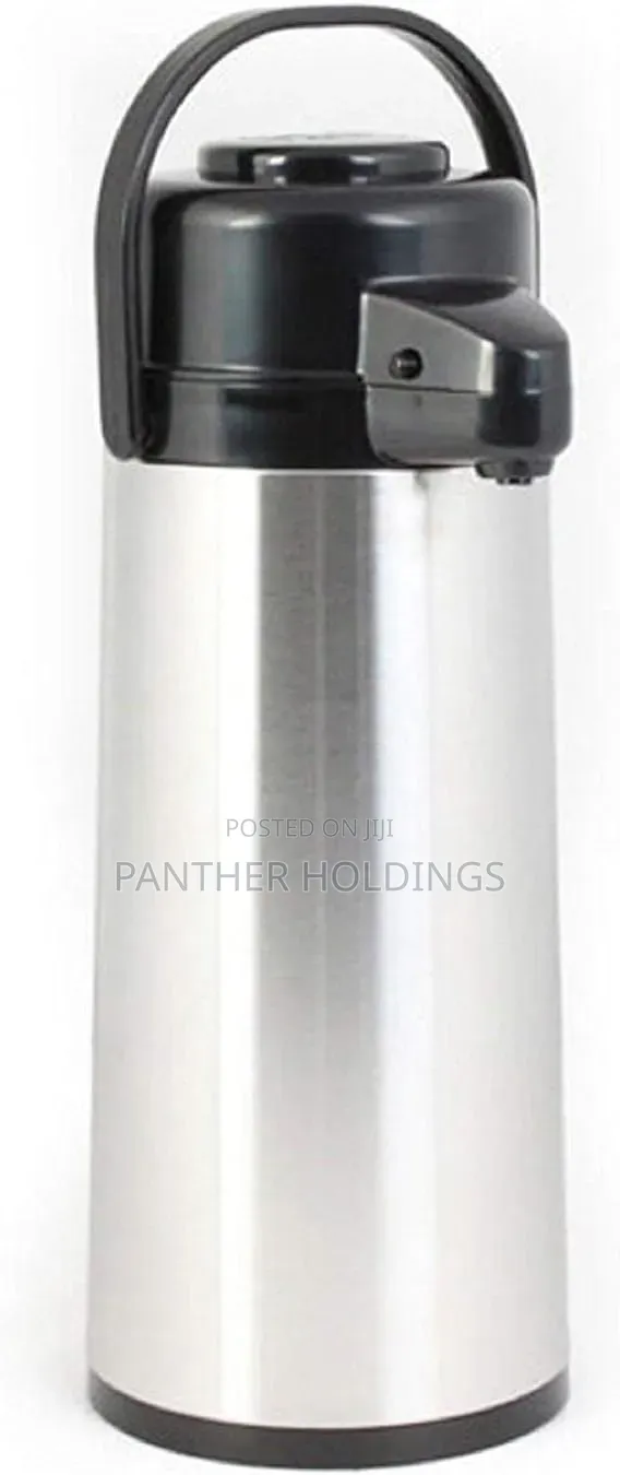 Thunder Group 2.5 Liter (84 Oz.) Push Button, Thermos, Flasks| Silver