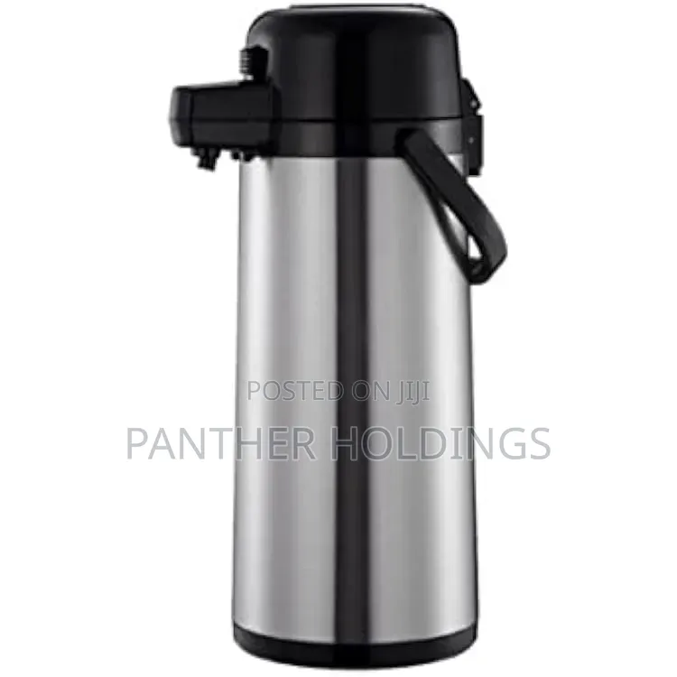 Thunder Group 2.5 Liter (84 Oz.) Push Button, Thermos, Flasks| Silver
